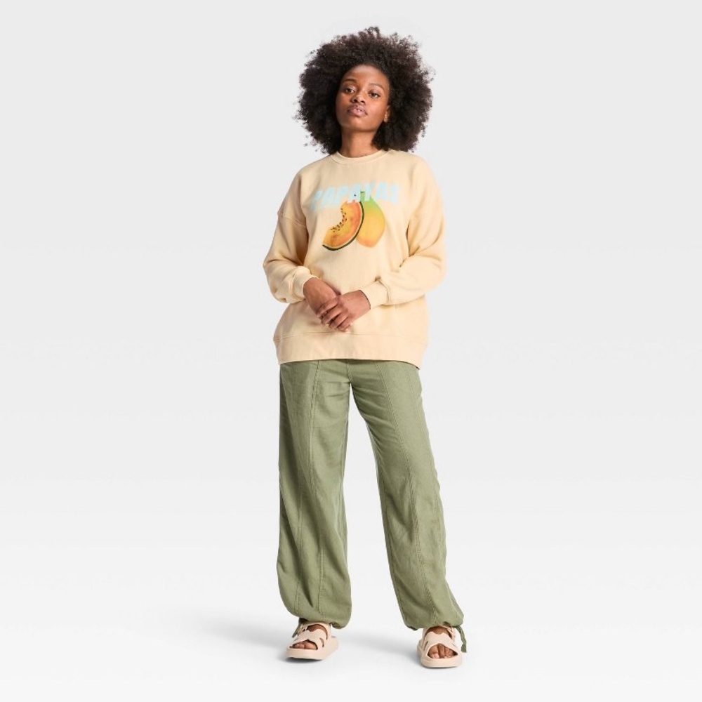 Women's Oversized Pullover Sweatshirt -
Wild Fable™ Light Yellow Fruit new - Picture 2 of 6